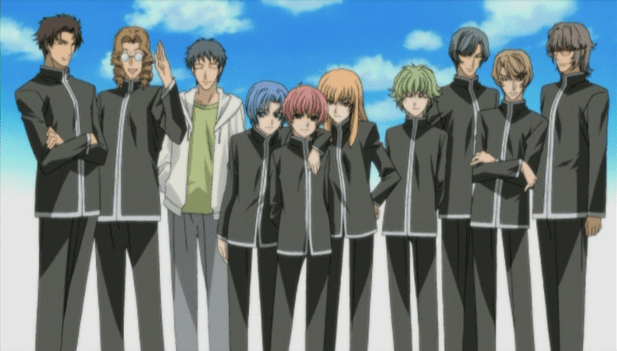 See President Arisada with the light brown hair second from the right? Yeah, I feel that at least three staff members where cornered off for each episode just to draw his close ups.